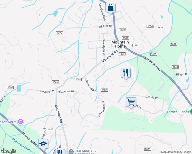 map of restaurants, bars, coffee shops, grocery stores, and more near 115 Ruth Whitaker Road in Hendersonville