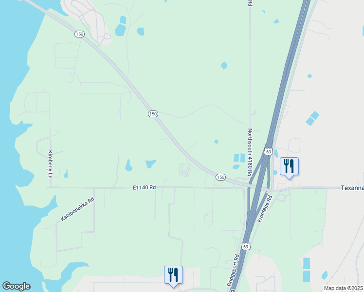 map of restaurants, bars, coffee shops, grocery stores, and more near 417554 Oklahoma 150 in Eufaula