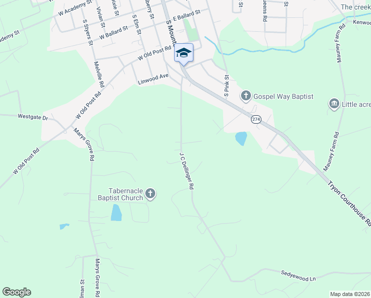 map of restaurants, bars, coffee shops, grocery stores, and more near 503 J C Dellinger Road in Cherryville