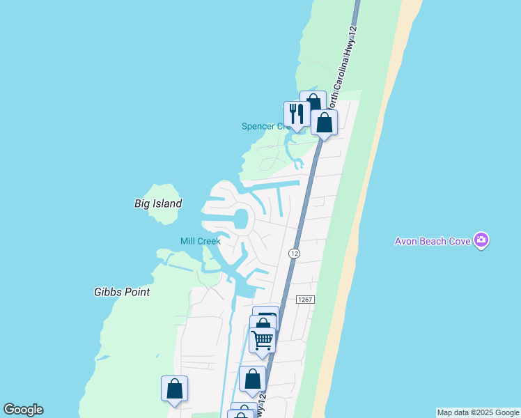 map of restaurants, bars, coffee shops, grocery stores, and more near 39195 North Albacore Lane in Avon