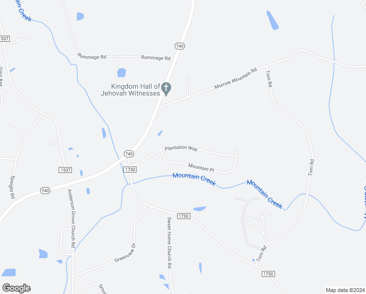 map of restaurants, bars, coffee shops, grocery stores, and more near Plantation Way in Albemarle