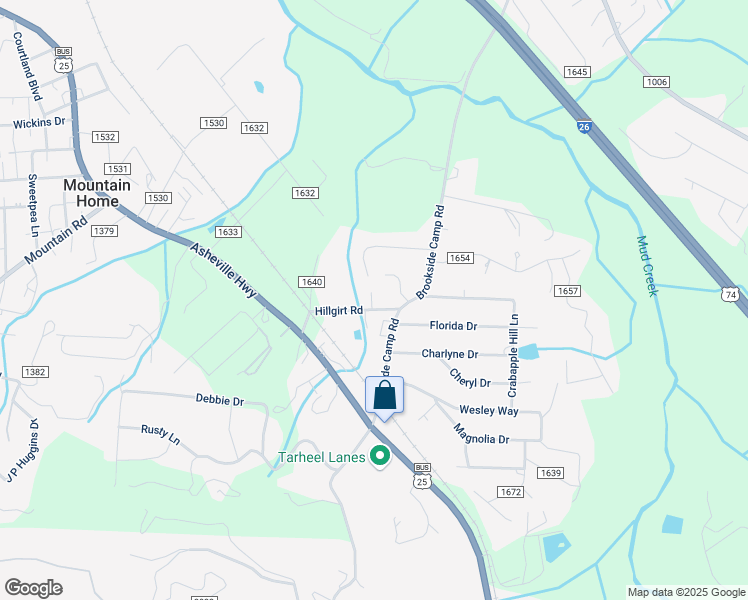 map of restaurants, bars, coffee shops, grocery stores, and more near 3311 Sandy Drive in Hendersonville