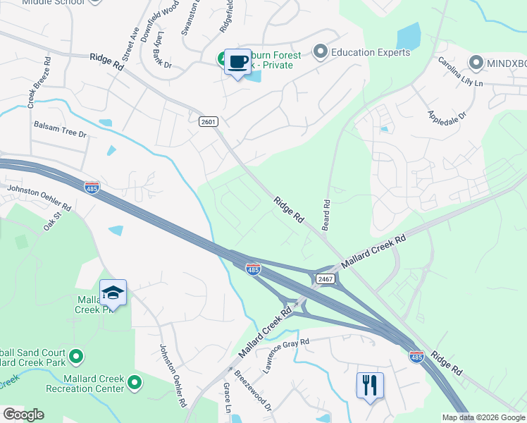 map of restaurants, bars, coffee shops, grocery stores, and more near in Charlotte