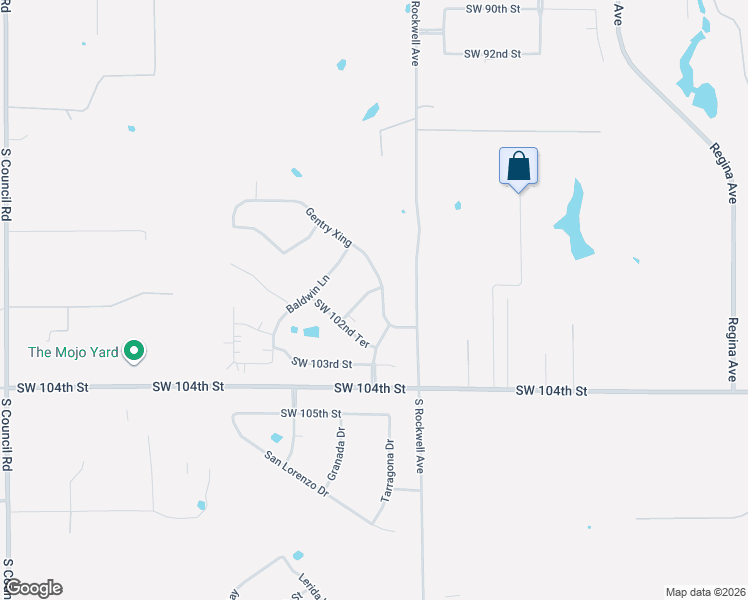 map of restaurants, bars, coffee shops, grocery stores, and more near 7200 Southwest 104th Street in Oklahoma City