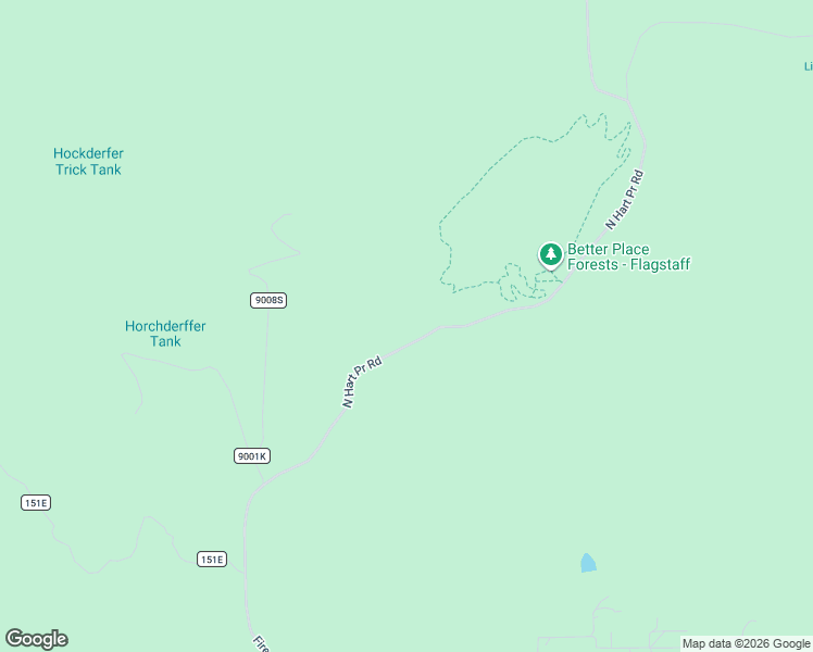 map of restaurants, bars, coffee shops, grocery stores, and more near Fire Road 151 in Flagstaff
