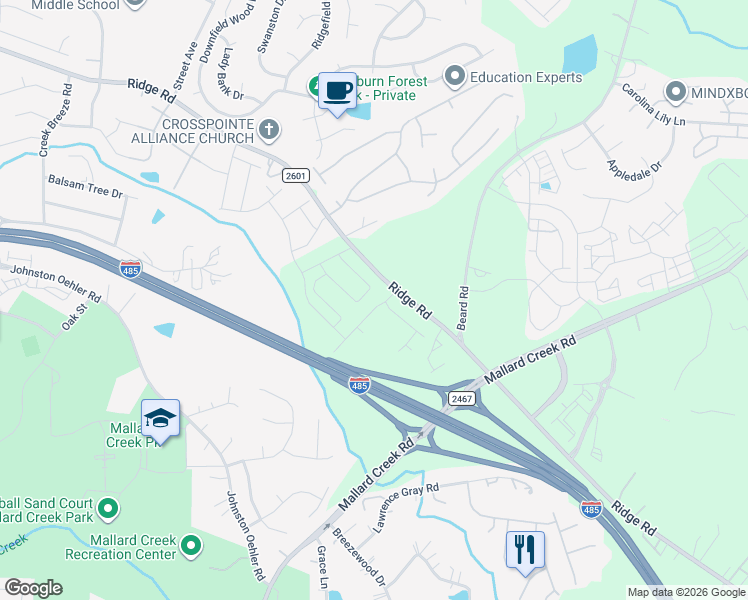 map of restaurants, bars, coffee shops, grocery stores, and more near in Charlotte