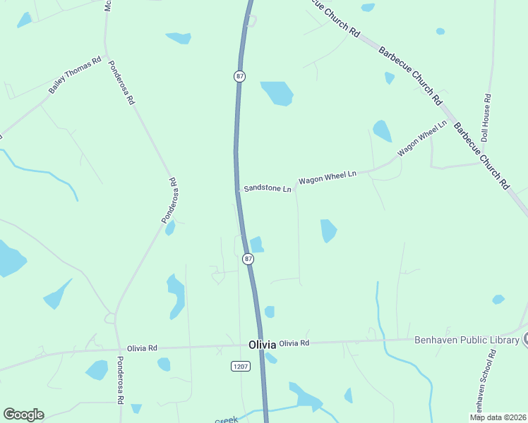 map of restaurants, bars, coffee shops, grocery stores, and more near 4164 North Carolina 87 in Sanford