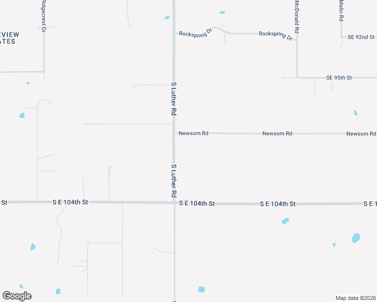 map of restaurants, bars, coffee shops, grocery stores, and more near 10200 South Luther Road in Oklahoma City