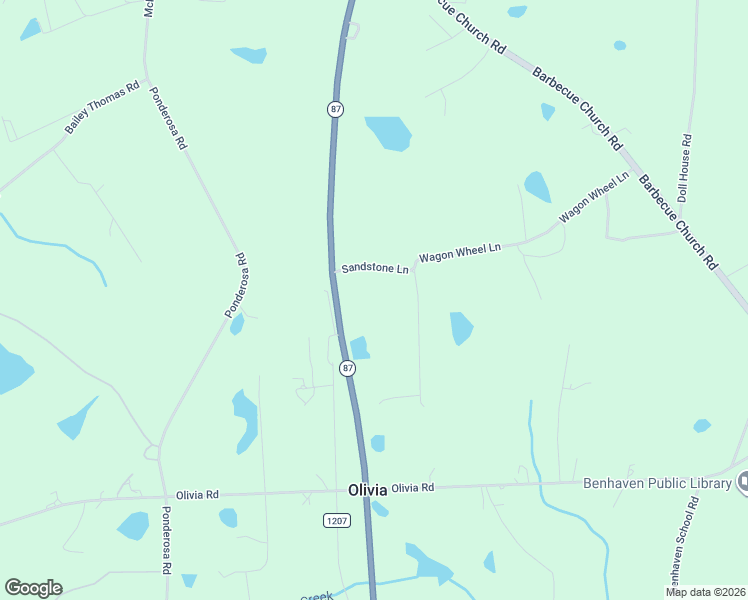 map of restaurants, bars, coffee shops, grocery stores, and more near 4164 North Carolina 87 in Sanford