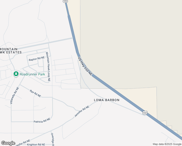 map of restaurants, bars, coffee shops, grocery stores, and more near Highway 550 in Rio Rancho