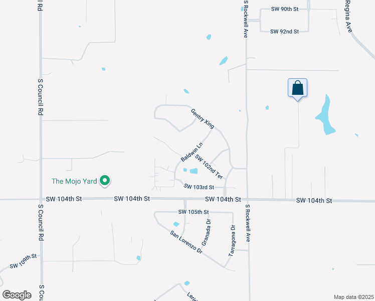 map of restaurants, bars, coffee shops, grocery stores, and more near 7200 Southwest 104th Street in Oklahoma City