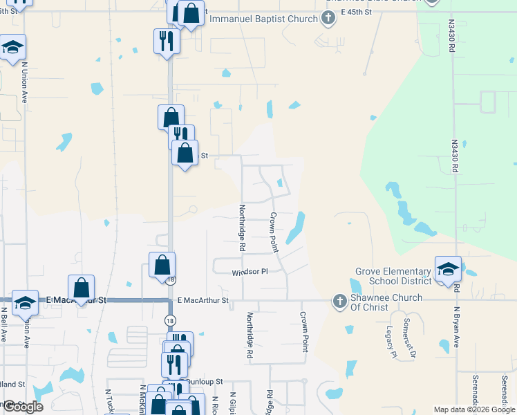 map of restaurants, bars, coffee shops, grocery stores, and more near 1310 Manchester Drive in Shawnee