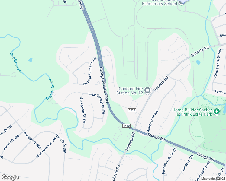 map of restaurants, bars, coffee shops, grocery stores, and more near 3326 Westridge Lane Southwest in Concord