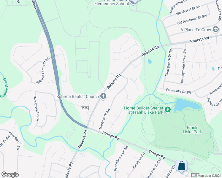 map of restaurants, bars, coffee shops, grocery stores, and more near 3205 Roberta Road in Concord