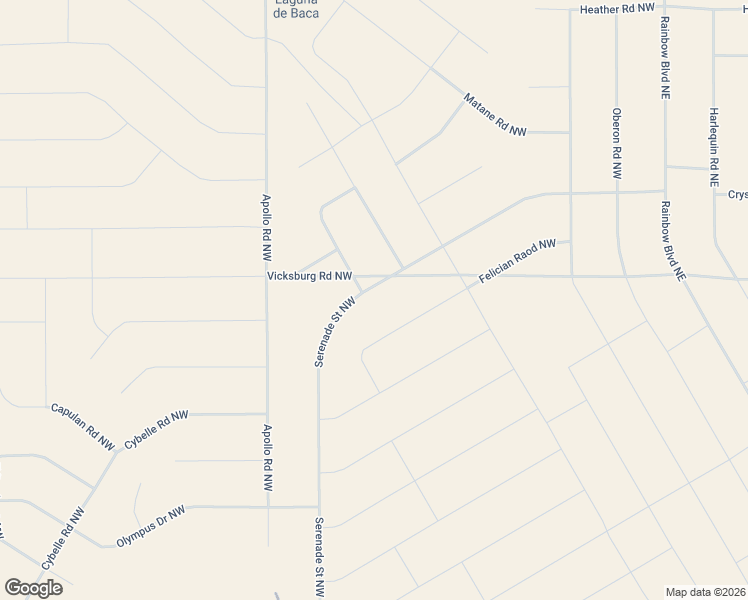 map of restaurants, bars, coffee shops, grocery stores, and more near Serenade Street Northwest in Rio Rancho
