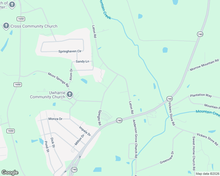 map of restaurants, bars, coffee shops, grocery stores, and more near 1023 Speight Road in Albemarle