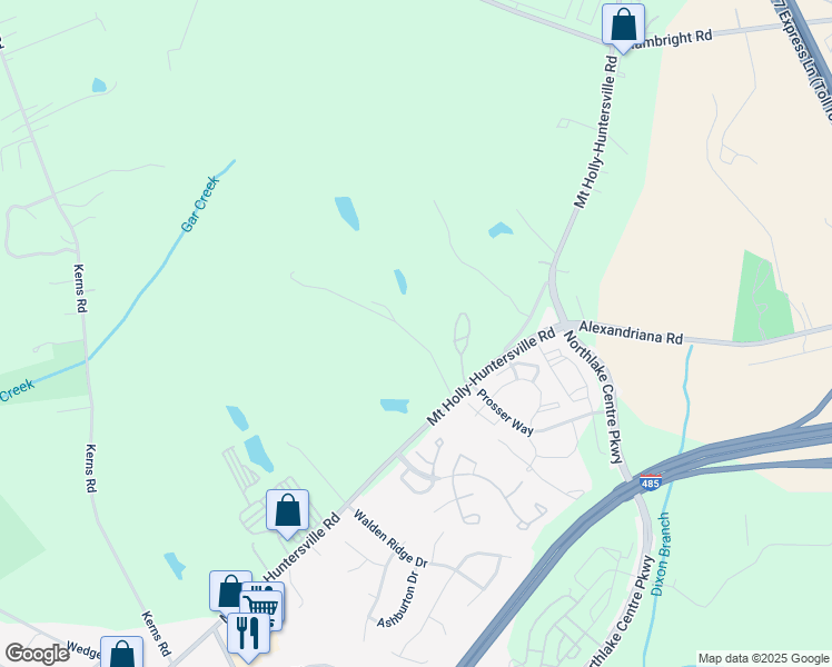 map of restaurants, bars, coffee shops, grocery stores, and more near 10355 Mount Holly-Huntersville Road in Huntersville