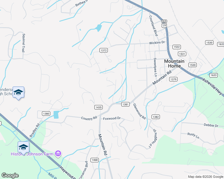 map of restaurants, bars, coffee shops, grocery stores, and more near 123 Crows Nest Rd in Hendersonville