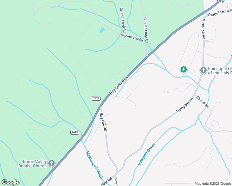 map of restaurants, bars, coffee shops, grocery stores, and more near 61 Rolling Hills Road in Mills River