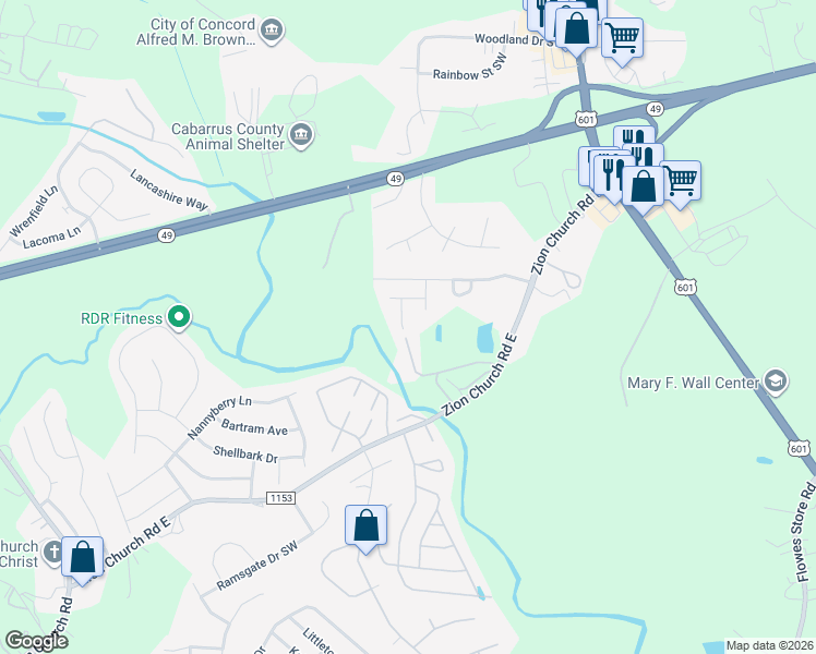 map of restaurants, bars, coffee shops, grocery stores, and more near 1354 Haestad Court in Concord