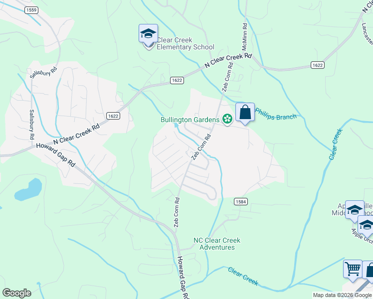 map of restaurants, bars, coffee shops, grocery stores, and more near 375 Zeb Corn Road in Hendersonville