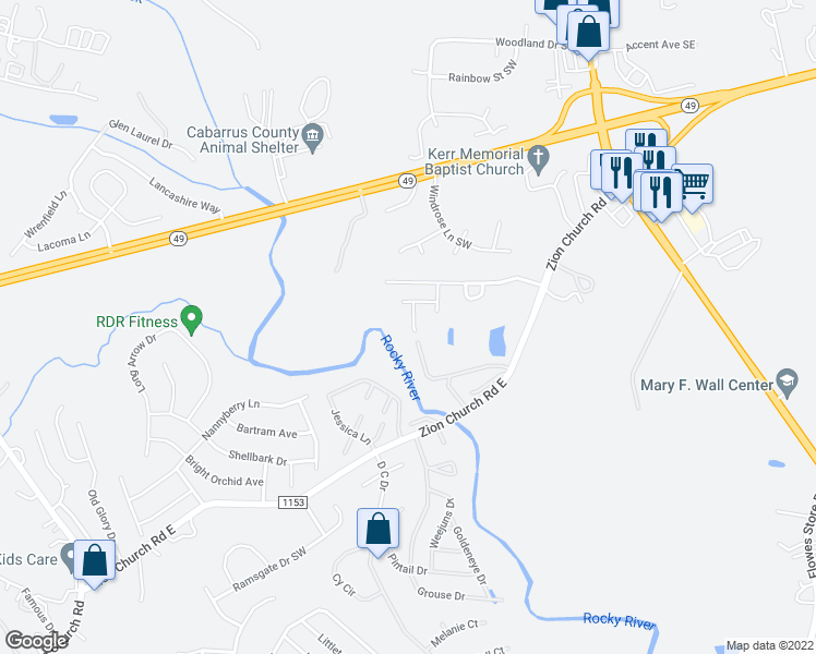 map of restaurants, bars, coffee shops, grocery stores, and more near 1358 Haestad Court in Concord