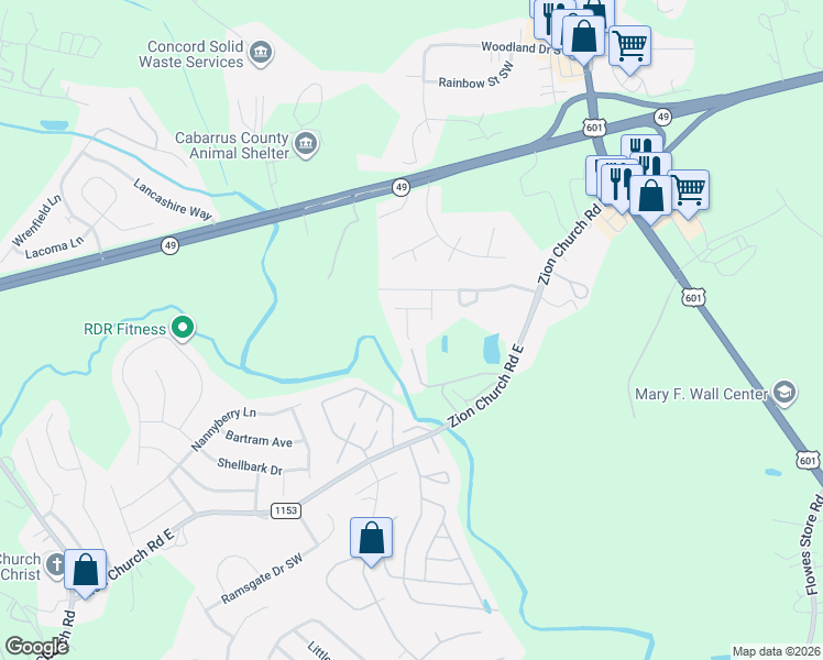 map of restaurants, bars, coffee shops, grocery stores, and more near 1354 Haestad Court in Concord