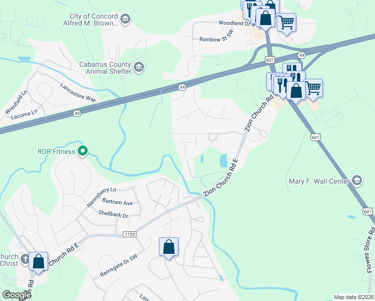 map of restaurants, bars, coffee shops, grocery stores, and more near 1354 Haestad Court in Concord