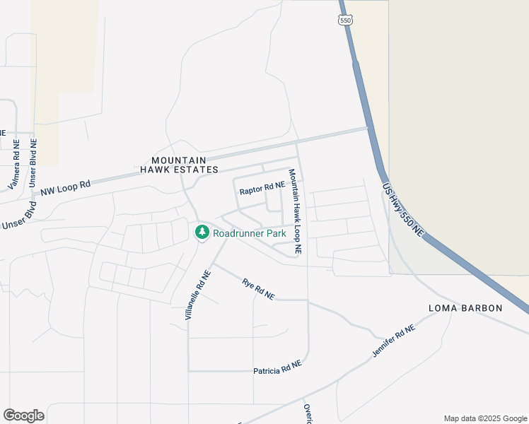 map of restaurants, bars, coffee shops, grocery stores, and more near 6415 Black Hawk Drive Northeast in Rio Rancho