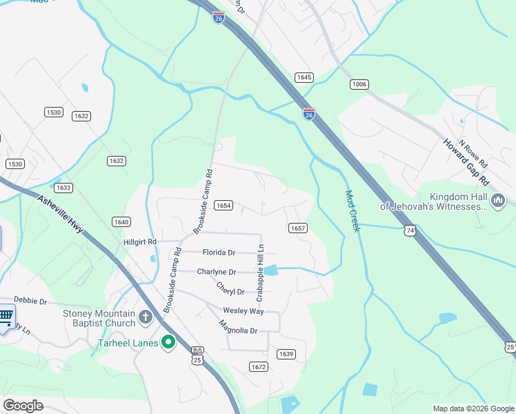 map of restaurants, bars, coffee shops, grocery stores, and more near 24 Walnut Court in Hendersonville