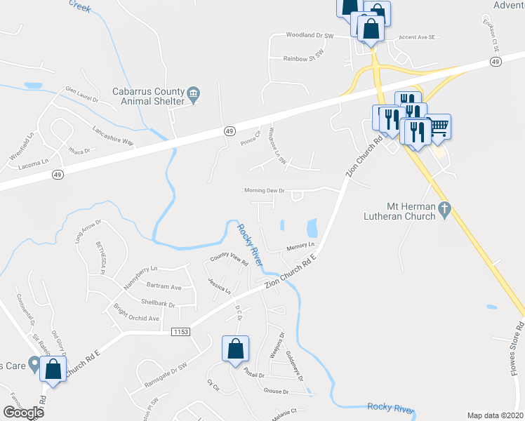 map of restaurants, bars, coffee shops, grocery stores, and more near 1354 Haestad Court in Concord