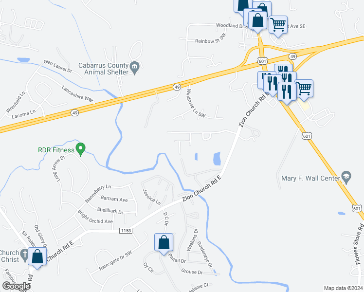 map of restaurants, bars, coffee shops, grocery stores, and more near 1337 Haestad Court in Concord