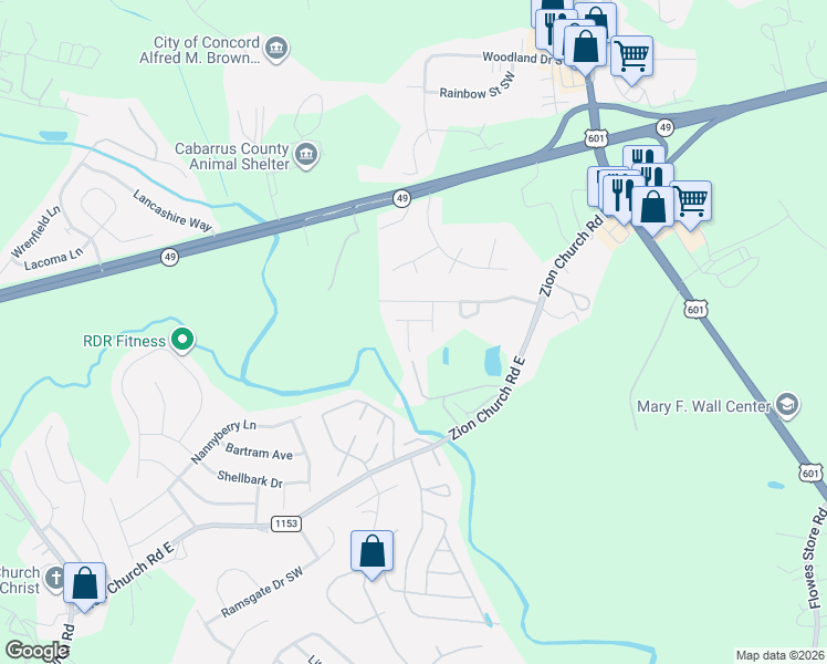 map of restaurants, bars, coffee shops, grocery stores, and more near 1354 Haestad Court in Concord