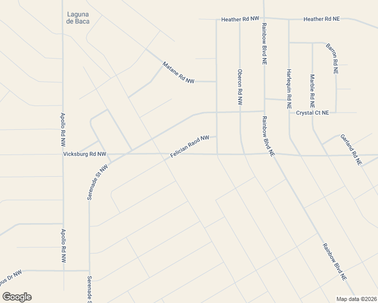 map of restaurants, bars, coffee shops, grocery stores, and more near Felician Raod Northwest in Rio Rancho