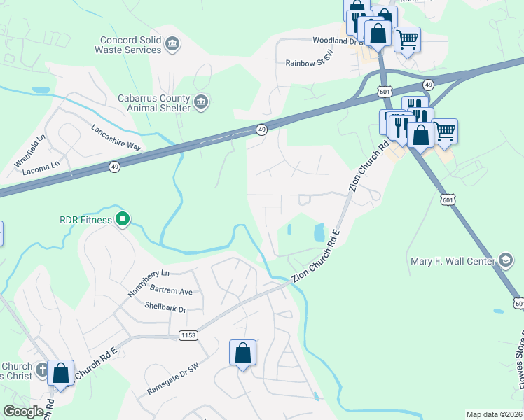 map of restaurants, bars, coffee shops, grocery stores, and more near 1354 Haestad Court in Concord