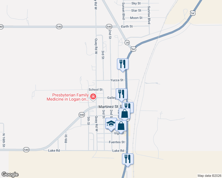map of restaurants, bars, coffee shops, grocery stores, and more near 300 2nd Street in Logan
