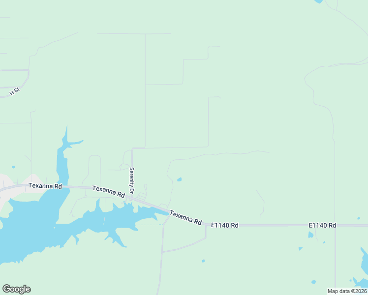 map of restaurants, bars, coffee shops, grocery stores, and more near Serenity Drive in Porum