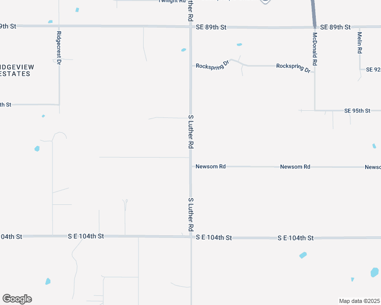 map of restaurants, bars, coffee shops, grocery stores, and more near 10000 South Luther Road in Oklahoma City