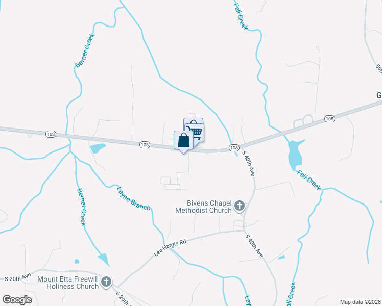 map of restaurants, bars, coffee shops, grocery stores, and more near 29522 Tennessee 108 in Gruetli-Laager