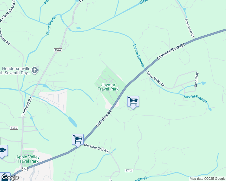 map of restaurants, bars, coffee shops, grocery stores, and more near 140 Jaymar Park Drive in Hendersonville