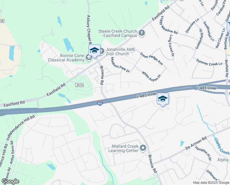 map of restaurants, bars, coffee shops, grocery stores, and more near 11763 Blue Tick Court in Charlotte