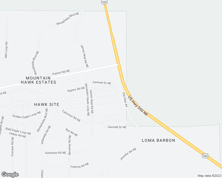 map of restaurants, bars, coffee shops, grocery stores, and more near Old Highway 44 in Rio Rancho