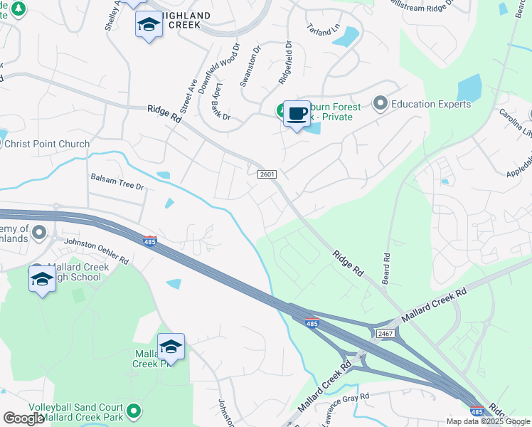map of restaurants, bars, coffee shops, grocery stores, and more near in Charlotte
