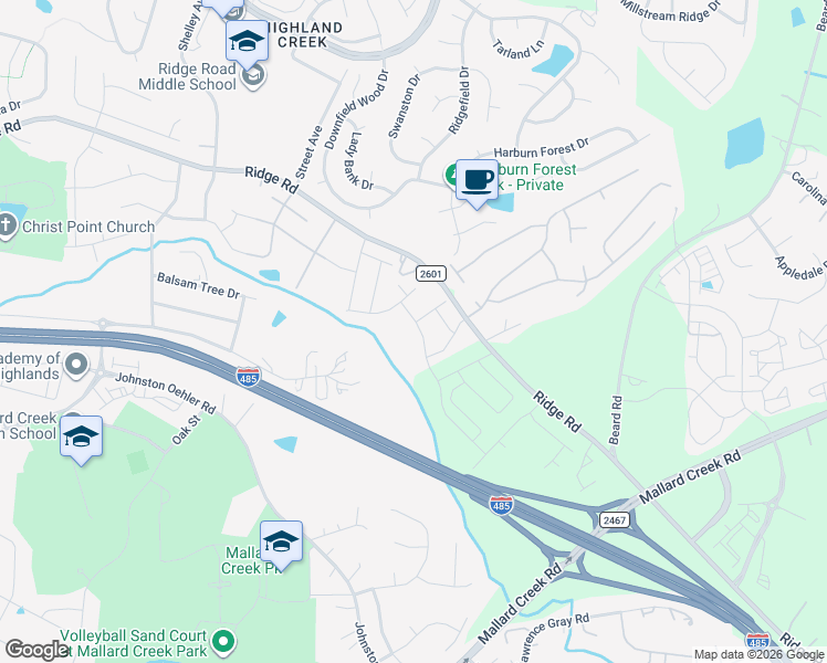 map of restaurants, bars, coffee shops, grocery stores, and more near in Charlotte