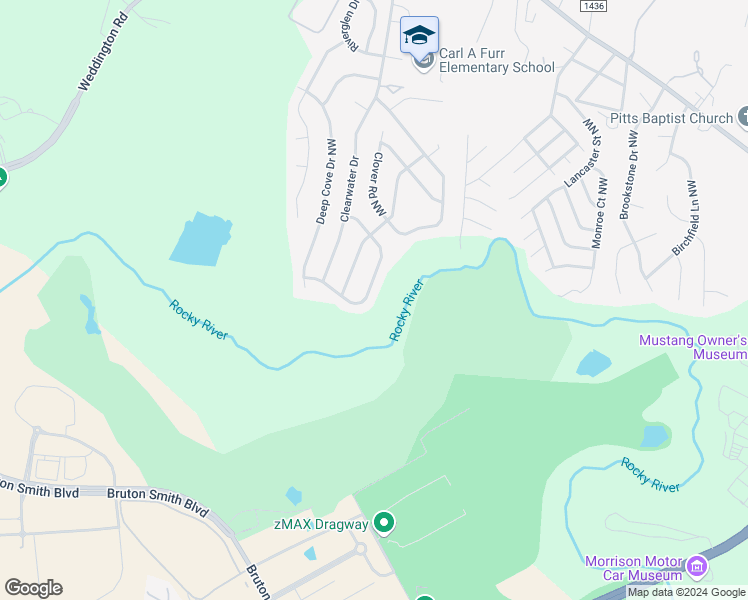 map of restaurants, bars, coffee shops, grocery stores, and more near 2919 Watercrest Drive in Concord