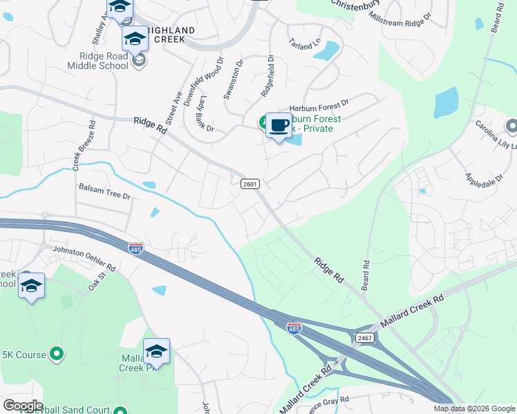 map of restaurants, bars, coffee shops, grocery stores, and more near in Charlotte