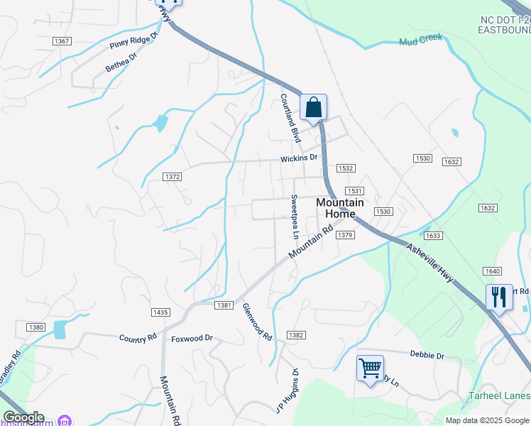 map of restaurants, bars, coffee shops, grocery stores, and more near 187 Green Haven Lane in Hendersonville