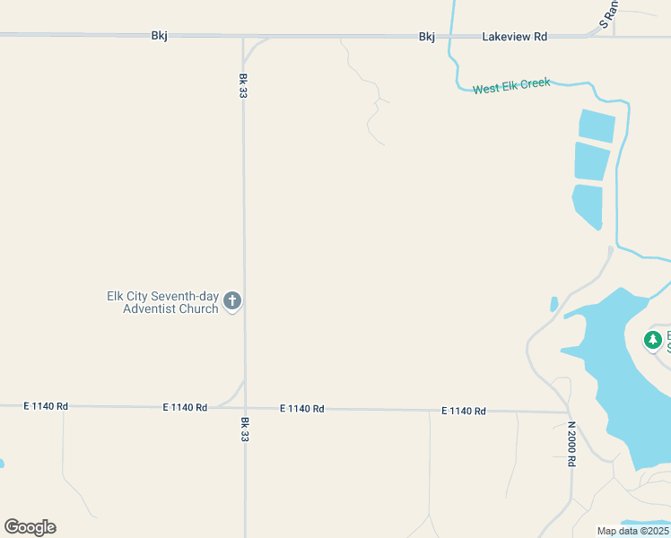 map of restaurants, bars, coffee shops, grocery stores, and more near 11364 North 1990 Road in Elk City