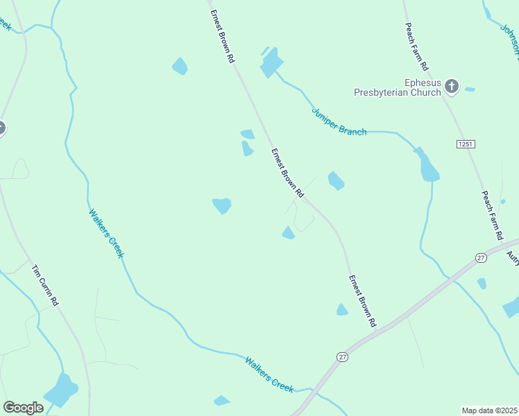 map of restaurants, bars, coffee shops, grocery stores, and more near 597 Ernest Brown Road in Lillington