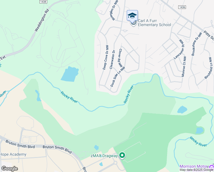 map of restaurants, bars, coffee shops, grocery stores, and more near 563 Clearwater Drive in Concord